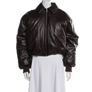 Shoreditch Ski Club x A Goldie faux leather puffy bomber jacket